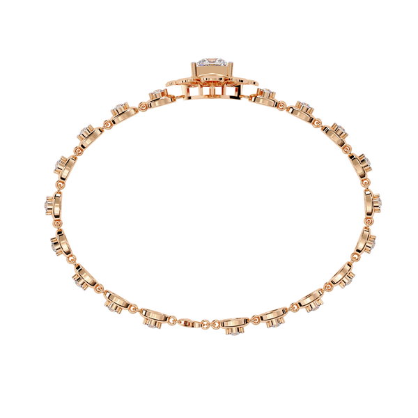 Rose Gold Baroque Princess Diamond Bracelet