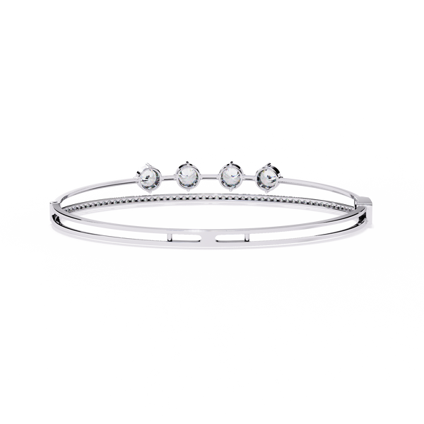 White Gold Floating Solitaire Diamond Bracelet