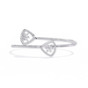 White Gold Twin Shield Bypass Diamond Bracelet