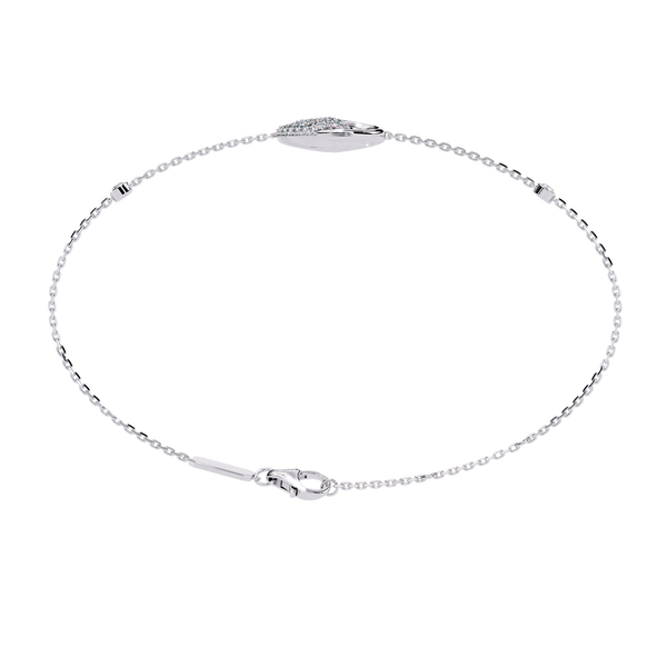 White Gold Pavé Swirl Diamond Chain Bracelet