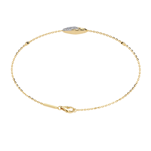 Yellow Gold Pavé Swirl Diamond Chain Bracelet