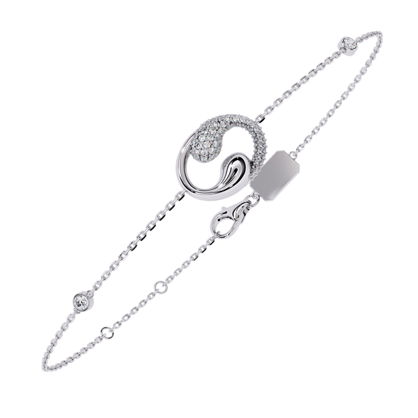 White Gold Pavé Swirl Diamond Chain Bracelet