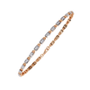 Rose Gold Baguette & Round Alternating Link Diamond Bracelet
