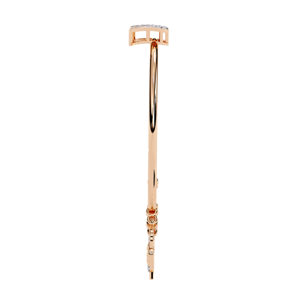 Rose Gold Butterfly Charm Diamond Bangle Bracelet