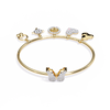 Yellow Gold Charm Bangle with Butterfly Clasp