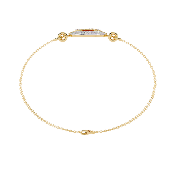 Yellow Gold Pavé Disc Diamond Chain Bracelet