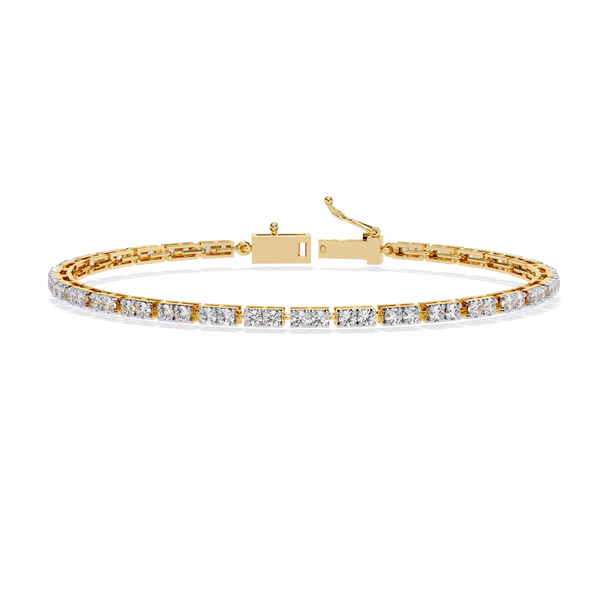 Yellow Gold Classic Prong-Set Diamond Tennis Bracelet