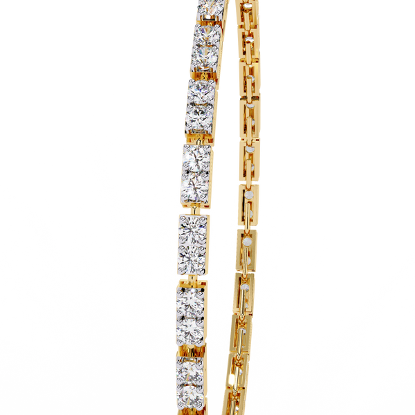 Yellow Gold Classic Prong-Set Diamond Tennis Bracelet