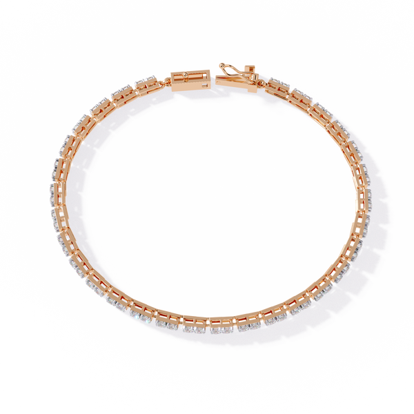 Rose Gold Classic Four-Prong Tennis Diamond Bracelet