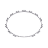 White Gold Floral Cluster Diamond Line Bracelet