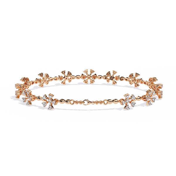 Rose Gold Wildflower Cluster Diamond Bracelet