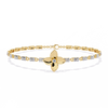 Yellow Gold Four-Petal Flower Station Link Bracelet