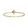 Yellow Gold Four-Petal Flower Station Link Bracelet