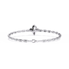 White Gold Diamond Four-Petal Flower Box Link Bracelet