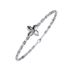 White Gold Diamond Four-Petal Flower Box Link Bracelet