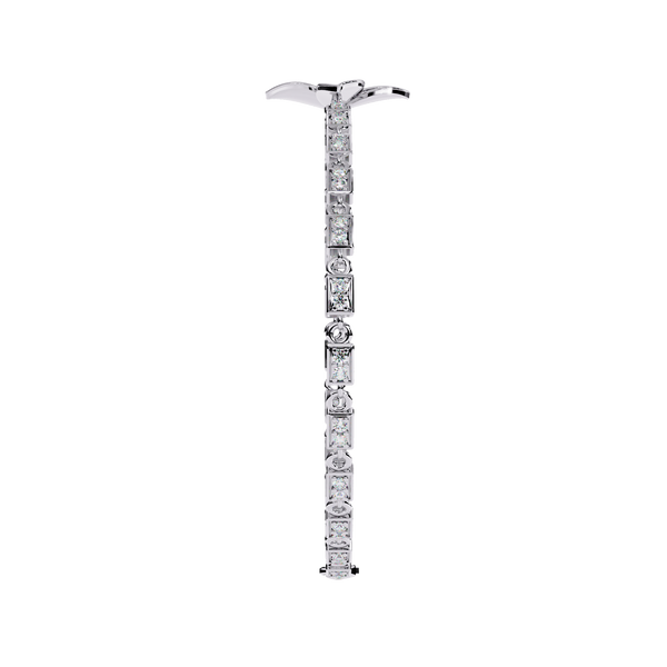 White Gold Diamond Four-Petal Flower Box Link Bracelet