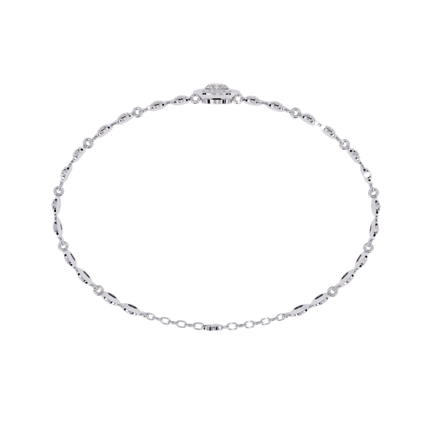 White Gold Diamond Graduated Bezel Disc Station Bracelet