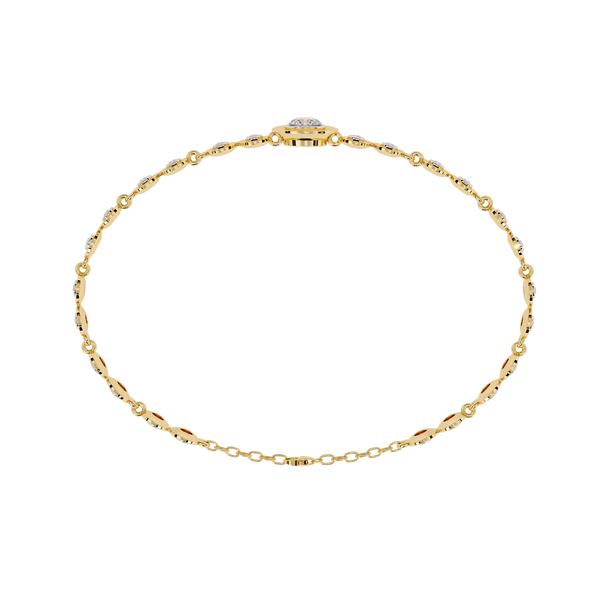 Yellow Gold Graduated Bezel Disc Diamond Bracelet