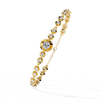 Yellow Gold Graduated Bezel Disc Diamond Bracelet