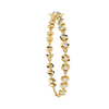 Yellow Gold Graduated Bezel Disc Diamond Bracelet
