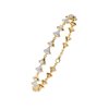 Yellow Gold Fan Link Alternating Diamond Bracelet
