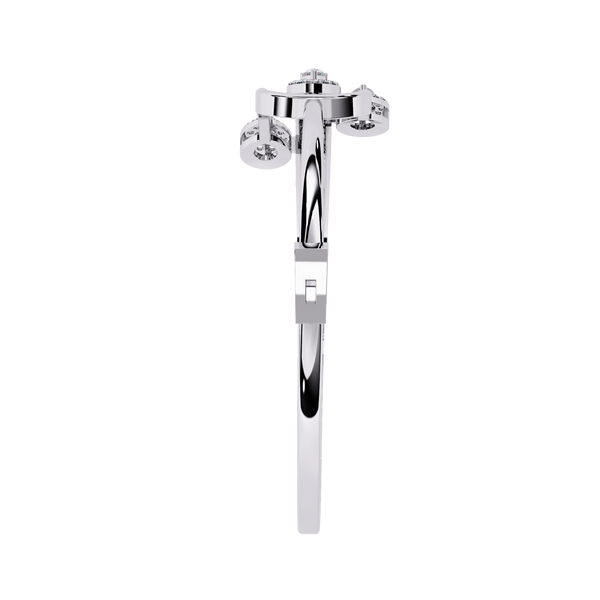 White Gold Diamond Pear Halo Hairpin Bracelet