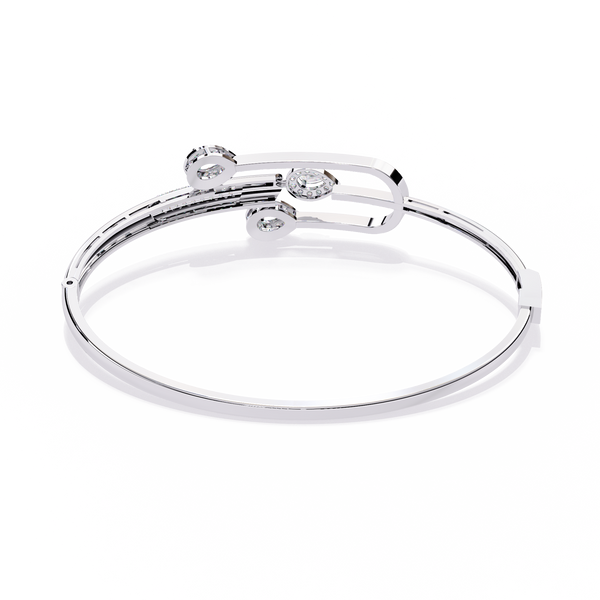 White Gold Diamond Pear Halo Hairpin Bracelet