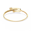Yellow Gold Pear Halo Tulip Bypass Bangle