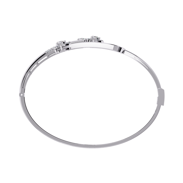 White Gold Diamond Pear Halo Hairpin Bracelet