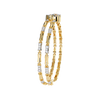 Yellow Gold Solitaire and Bamboo Bar Link Bracelet