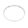 White Gold Diamond Interlocking Oval Link Split Row Bracelet