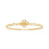 Yellow Gold Halo Flower Station Double-Chain Bracelet