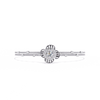 White Gold Diamond Halo Ribbed Petal Bloom Bracelet