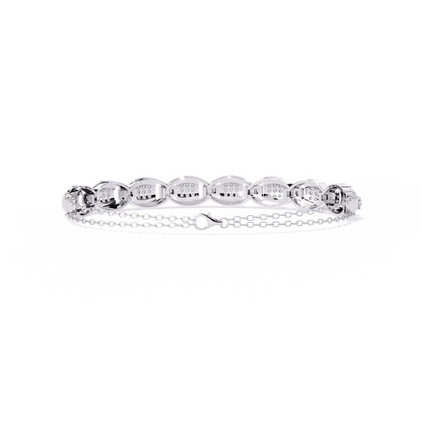 White Gold Diamond Pavé Panel Mariner Link Bracelet