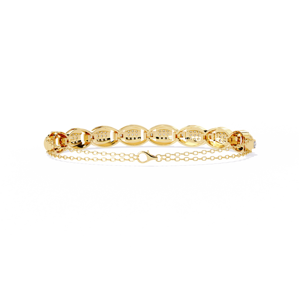 Yellow Gold Pavé Cushion Mariner Link Bracelet