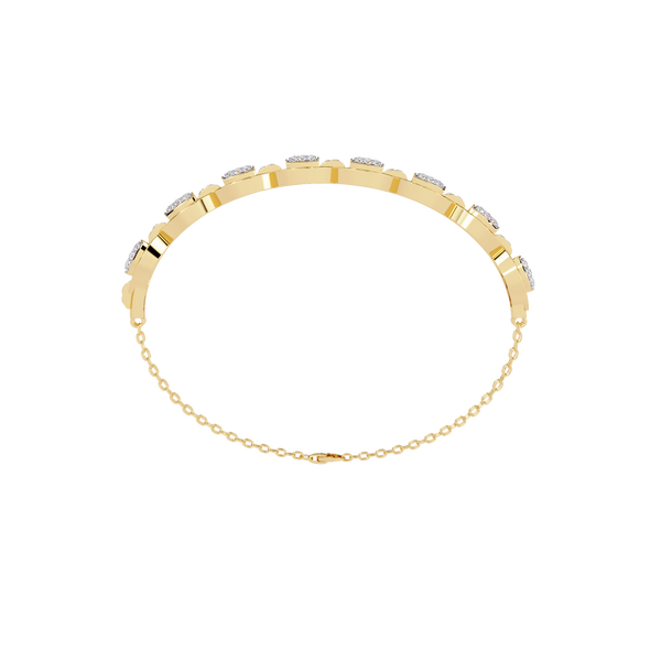 Yellow Gold Pavé Cushion Mariner Link Bracelet