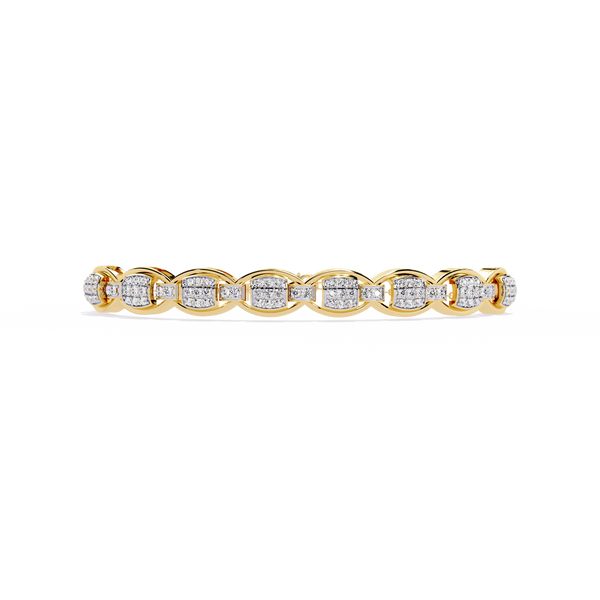 Yellow Gold Pavé Cushion Mariner Link Bracelet