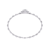 White Gold Diamond Princess Cut Halo Kite Station Bracelet
