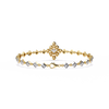 Yellow Gold Princess Halo Square Station Bracelet