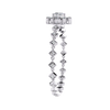White Gold Diamond Princess Cut Halo Kite Station Bracelet