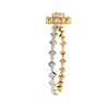 Yellow Gold Princess Halo Square Station Bracelet