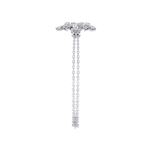 White Gold Diamond Curved Wire Cage Scattered Stone Bracelet