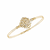 Yellow Gold Openwork Curved Rib Diamond Bracelet