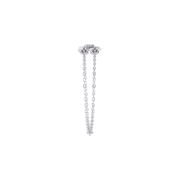White Gold Diamond Tessellated Triangle Cluster Double Chain Bracelet