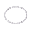 White Gold Diamond Open Rectangle Ladder Link Bracelet