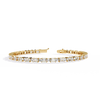 Yellow Gold Emerald and Round Cut Tennis Bracelet