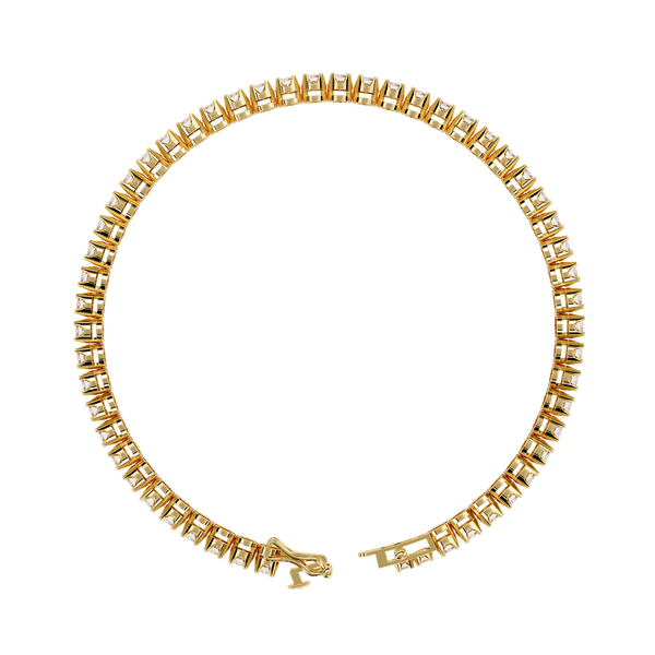 Yellow Gold Half-Bezel Graduated Diamond Line Bracelet