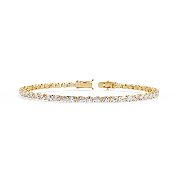 Yellow Gold East-West Oval Cut Tennis Bracelet