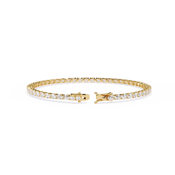 Yellow Gold East-West Oval Cut Tennis Bracelet