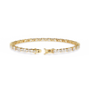 Yellow Gold Alternating Oval and Round Tennis Bracelet